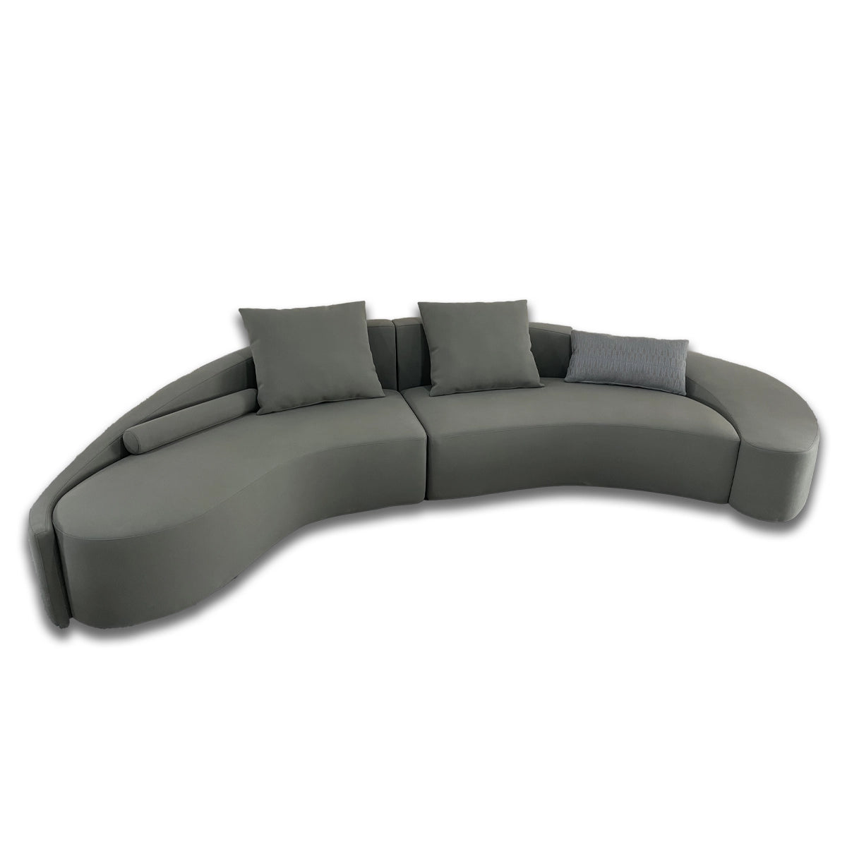 Modern Curved Sectional Sofa, Arc-Shaped Design with Elegant Cushions