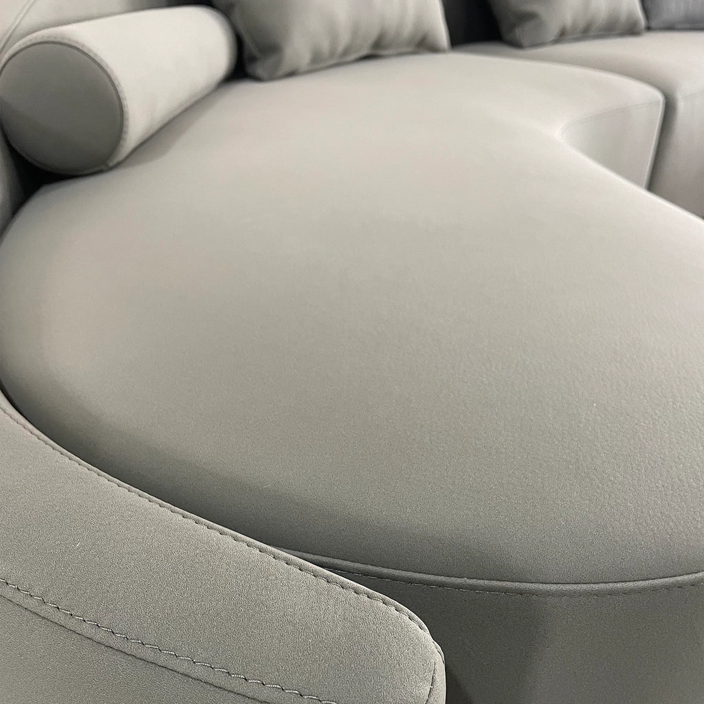 Modern Curved Sectional Sofa, Arc-Shaped Design with Elegant Cushions