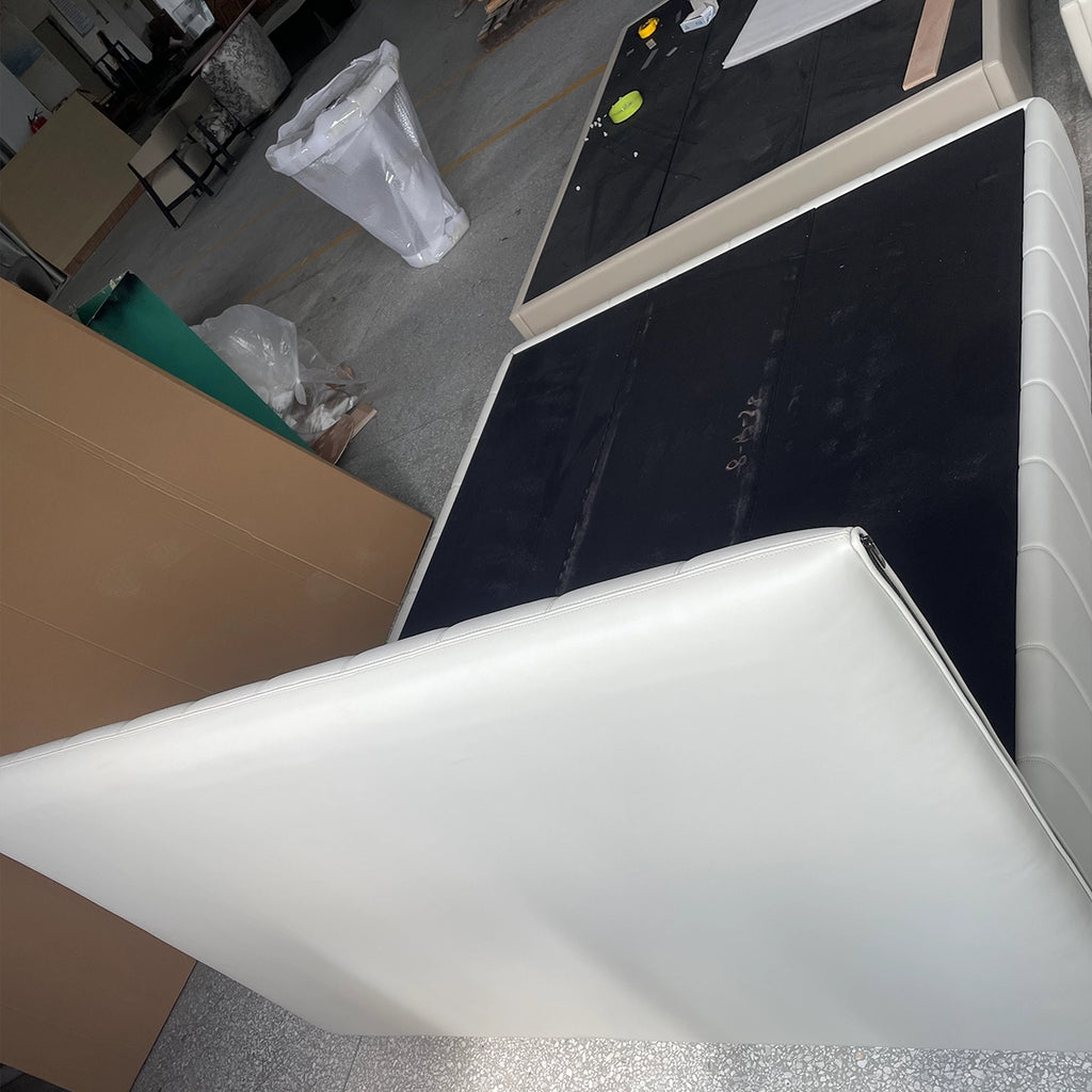 Modern White Leather Upholstered Headboard for Contemporary Bedrooms