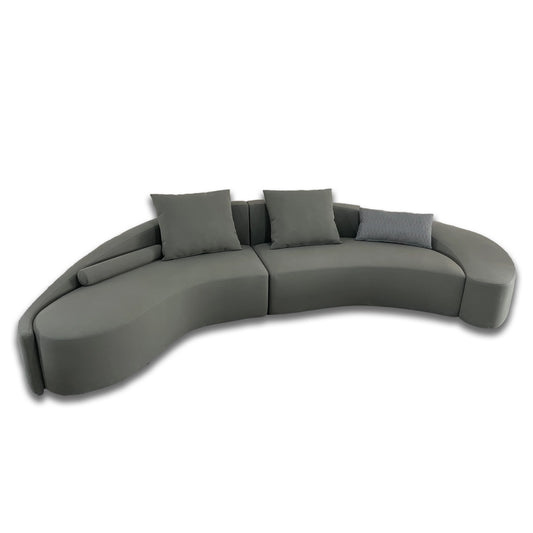 Modern Curved Sectional Sofa, Arc-Shaped Design with Elegant Cushions