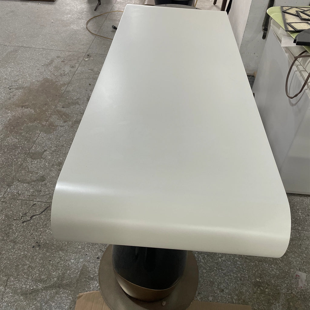 Modern Black and White Side Table with Unique Vase-Shaped Base