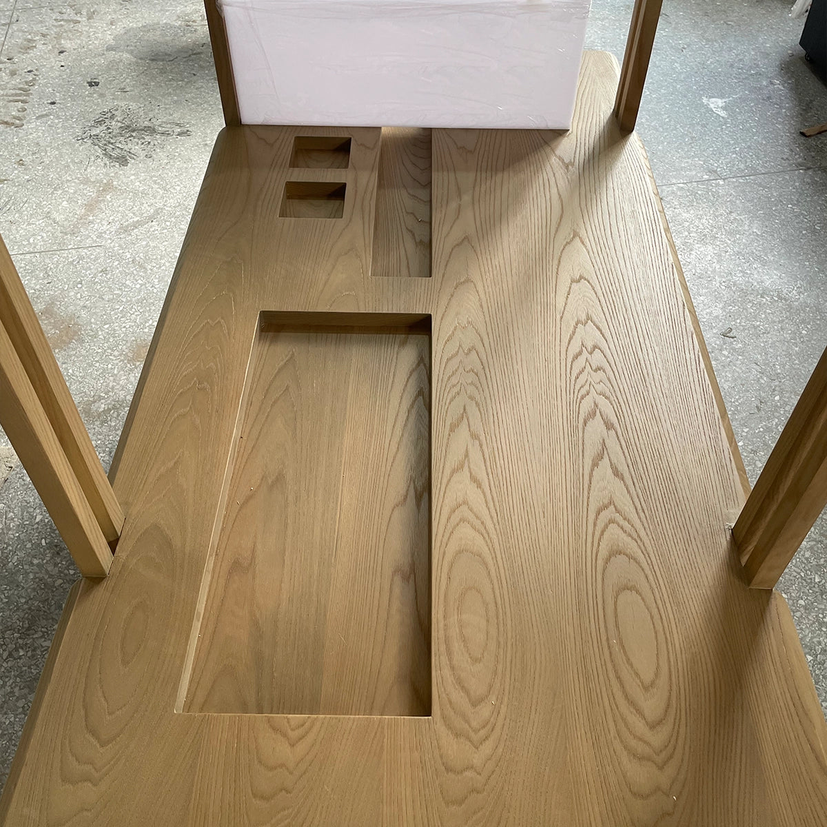 Modern Wooden Coat Rack with Storage Shelves